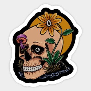 Smilling skull sunny days Sticker